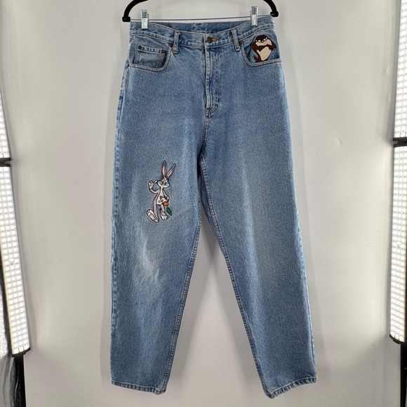 Vintage 1994 Looney Tunes Classic Jeans – Bugs Bunny & Taz – High Waist 14